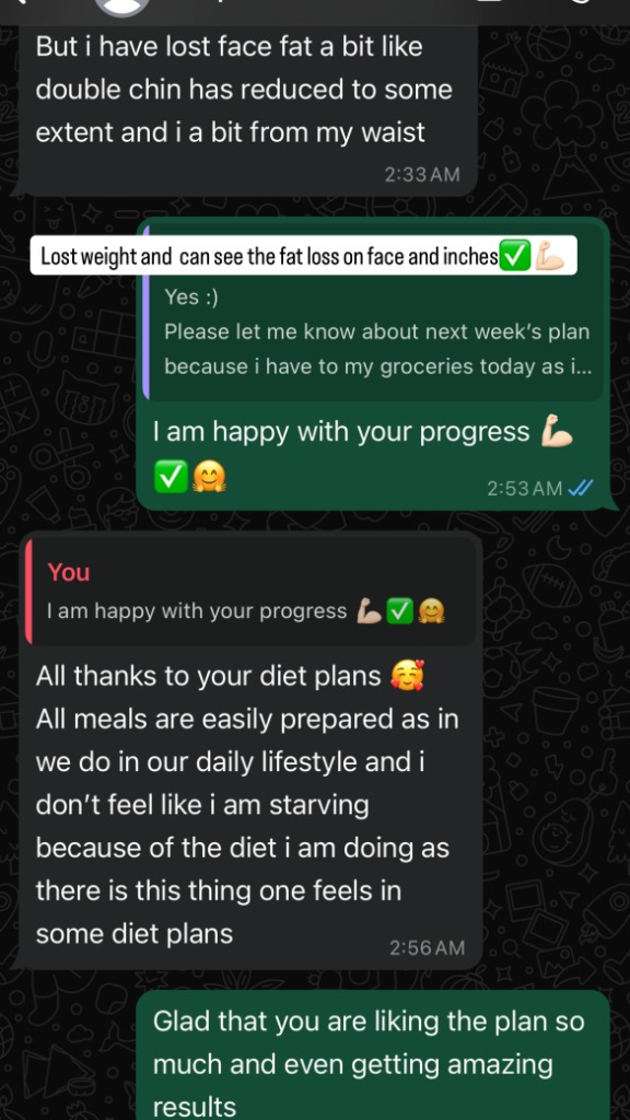 WhatsApp Progress Review - Face Fat Loss